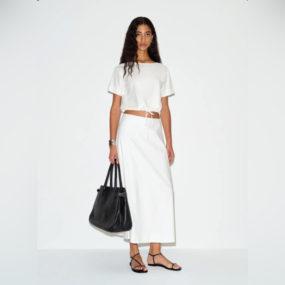NEW Reformation Jordan Cotton Two Pieces Skirt Set - White